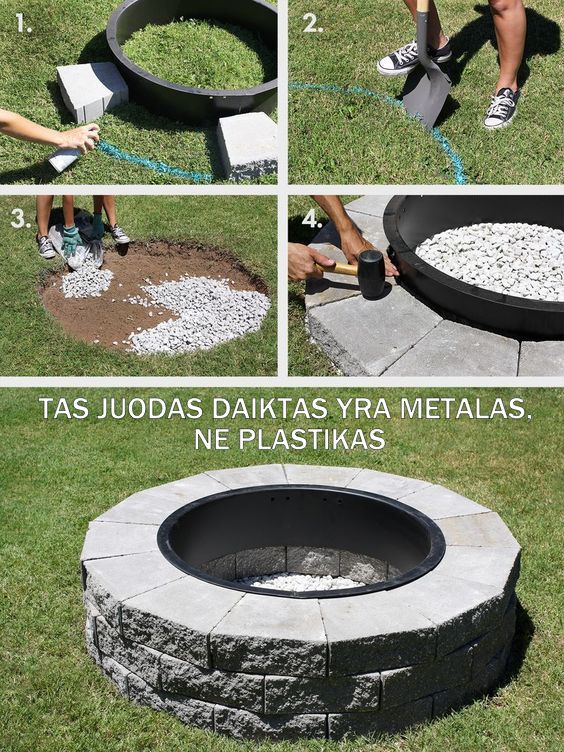 Jauki laužavietė kieme - Pasidaryk pats